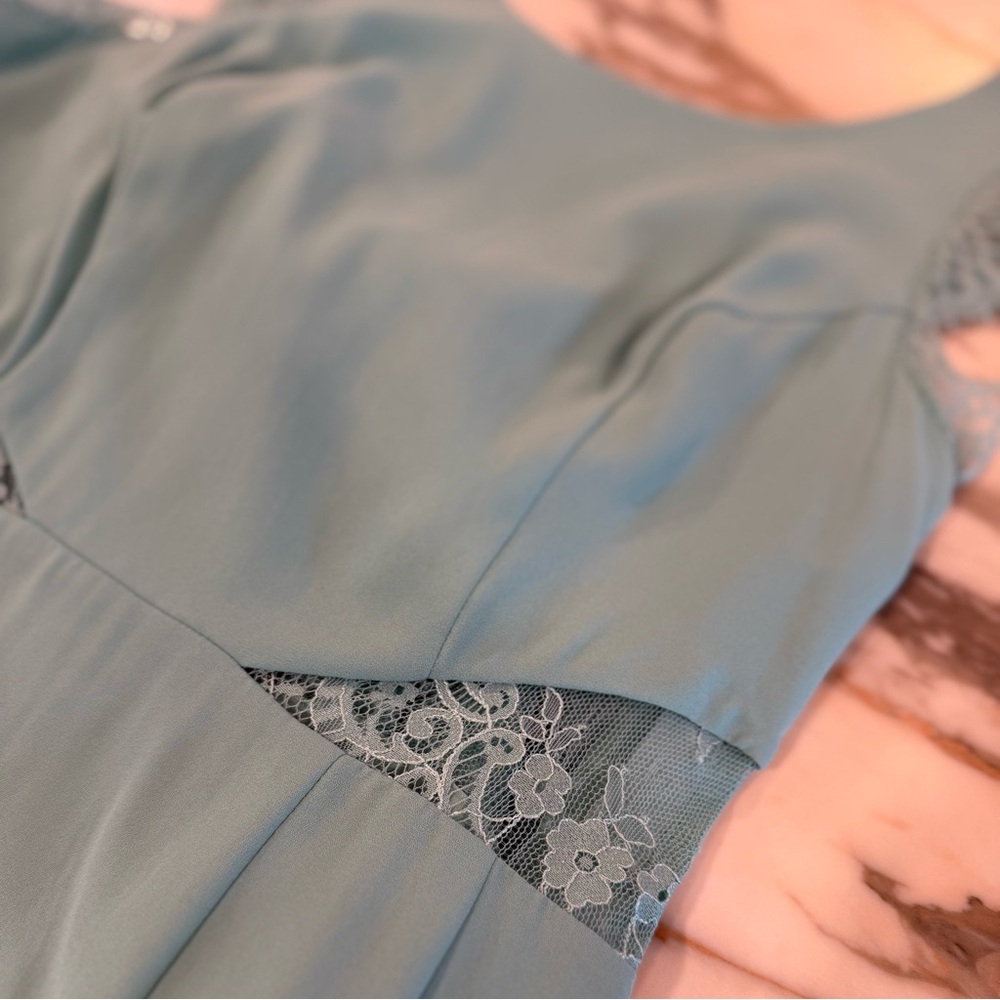 Bcbgmaxazria Karey Aqua Gown With Lace Details View 3